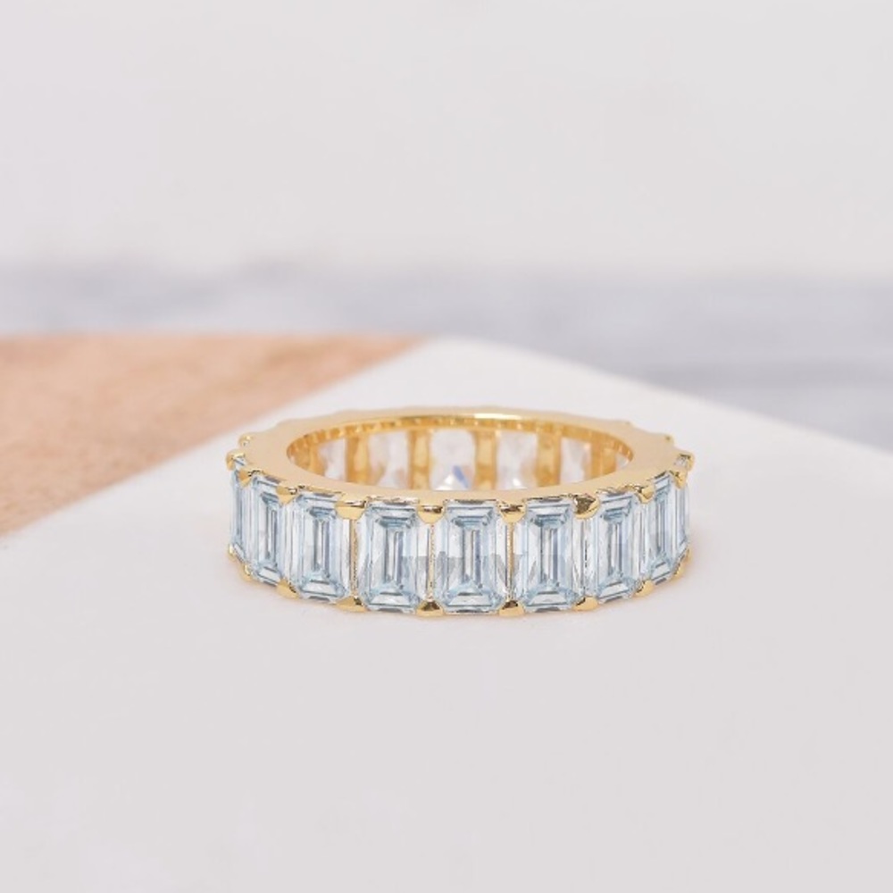 Emerald cut Eternity Band